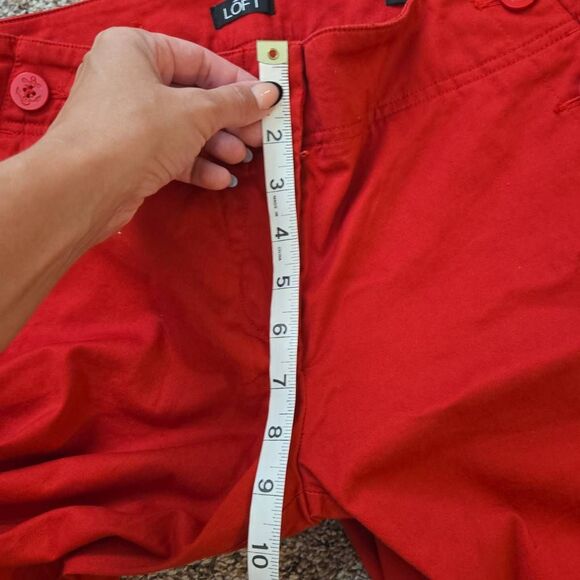 Women's Red LOFT Wide Leg Trouser Dress Pants - Picture 4 of 9
